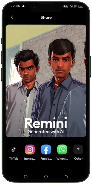 Remini MOD APK no watermark feature